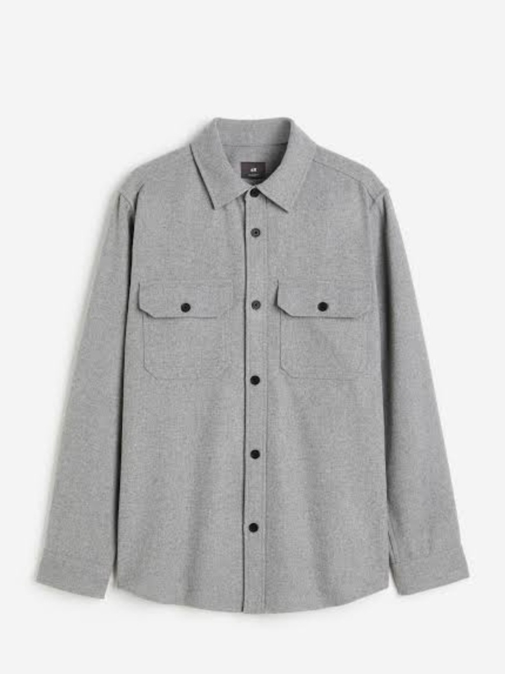 H&M Grey Button-Front Lightweight Shacket - Picture 2 of 6
